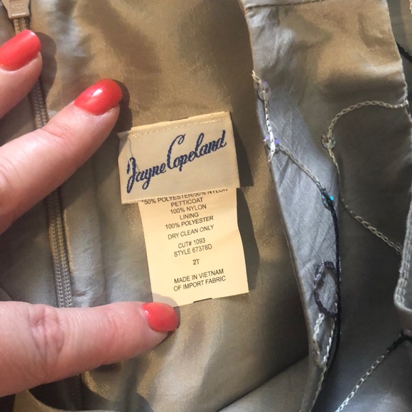 Silver/Gray Toddler Formal Dress w/Black Trim - Picture 3 of 3